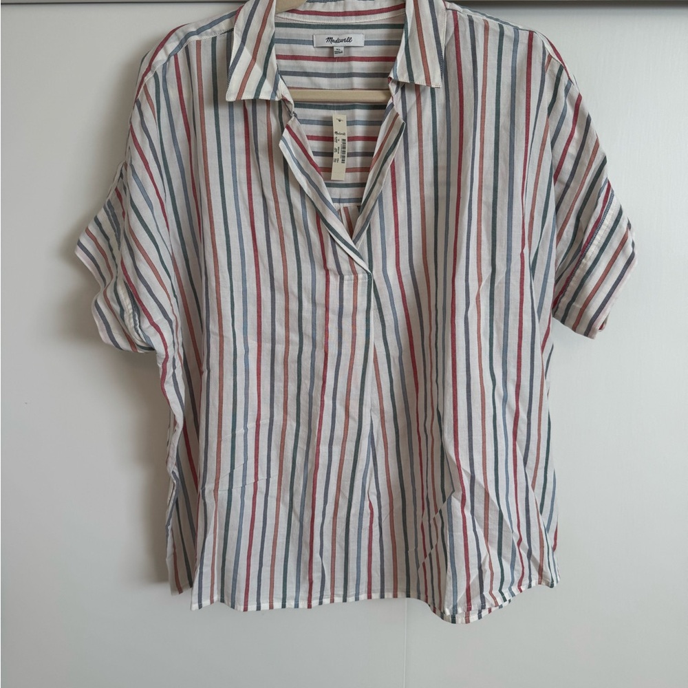 NWT Madewell Park Popover Shirt in Rainbow - Picture 3 of 5